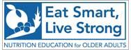 Eat Smart, Live Strong promo box blue text