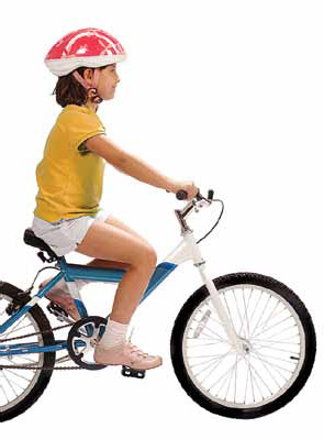 Photo: girl on bike with helmet