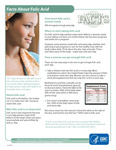 Facts About Folic Acid Fact Sheet cover