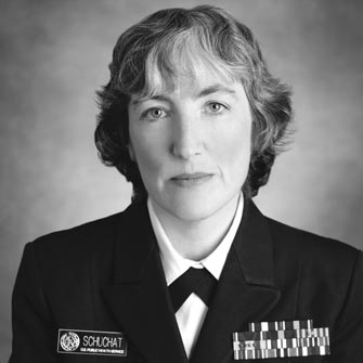 Anne Schuchat, MD - Rear Admiral, US Public Health Service
Assistant Surgeon General
Director, National Center for Immunization and Respiratory Diseases