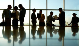 Silhouettes of Business People Meeting