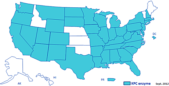 Carbapenem-Resistant Enterobacteriaceae map