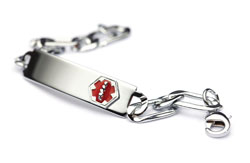 A medical alert bracelet