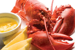 Lobster with lemon and butter