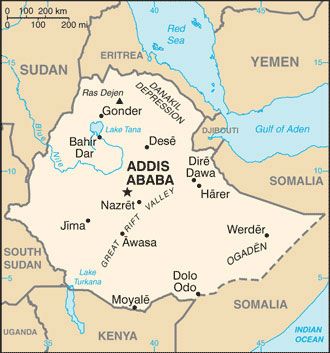 Date: 08/23/2011 Description: Map of Ethiopia © CIA World Factbook