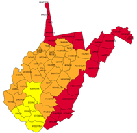 West Virginia zone map