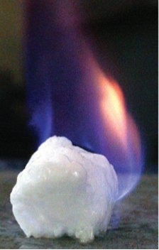 Methane hydrates are 3D ice-lattice structures with natural gas locked inside. If methane hydrate is either warmed or depressurized, it will release the trapped natural gas. 