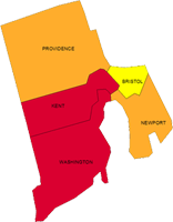 EPA Map of Radon Zones - Rhode Island