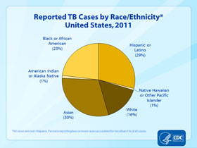 Slide 10: Reported TB Cases by Race/Ethnicity, United States, 2011. Click here for larger image