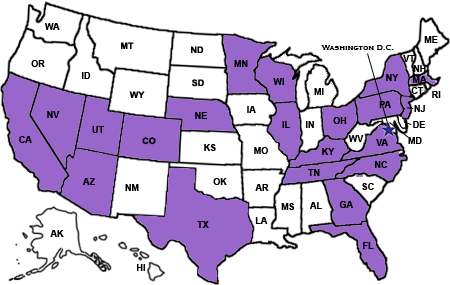 Image of Map of United States for State Activities, text only version available above