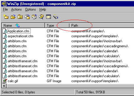 Image of Pop-up windoew for WinZi software