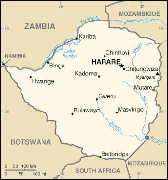 Date: 02/08/2012 Description: Map of Zimbabwe, 2012 © CIA World Fact Book