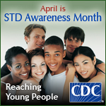 Nearly half of all new STD cases occur in people aged 15 to 24. Photo of diverse young men and women. April is STD Awareness Month.