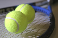 Tennis raquet and balls