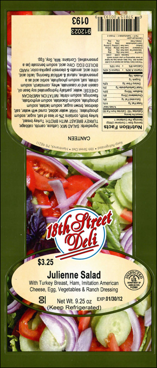 label, recalled product