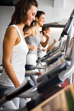 A woman working out at the gym