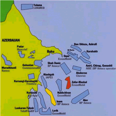 Azerbaijan Oil Fields Map