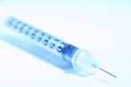 Photo of an intravenous needle for vaccination