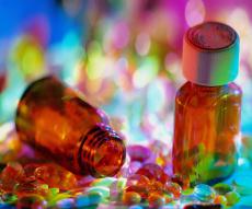 Photograph of pills and pill bottles