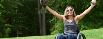 Photo: A woman playing softball.