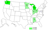 Persons infected with the outbreak strains of Salmonella Typhimurium, by State