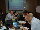 Students and mentors collaborate at the January 2011 writing workshop in Bangkok