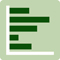 A green icon of a horizontal bar chart.