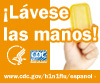 Lávese las manos con agua limpia y jabón. Para más información visite: http://www.cdc.gov/h1n1flu/espanol/