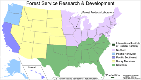 Map of the US Showing Research Station Boundaries