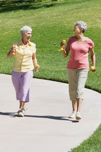 2 women walking