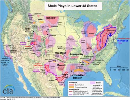 Map of Shale Gas Plays for the Lower 48 States