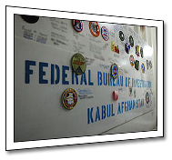 FBI placard angled