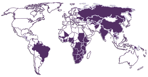 World Map of CDC's Division of Global HIV/AIDS Country and Regional Activities