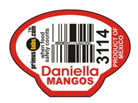 Photo: Daniella brand mangoes product sticker