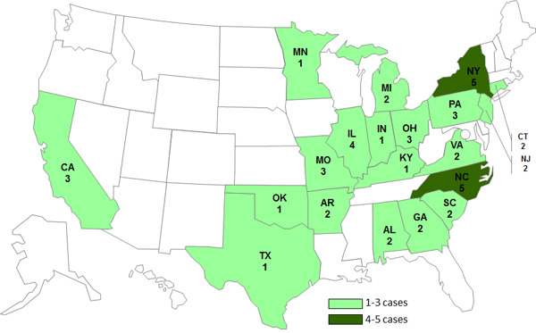 Persons infected with the outbreak strain of Salmonella Infantis, by State
