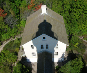 Shadow of the lighthouse on the Keeper's dwelling