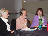 011 L to R Catholic Community Services Regional Chief of Operations Susan Vaughn; Seattle & King County Public Health, HealthCare for the Homeless Health Nurse Heather Barr and Vulnerable Populations Action Program Manager Robin Pfohman, outline disaster preparedness, response and recovery for the homeless, access and functional needs and uniquely vulnerable populations at the Partners in Emergency Preparedness Conference in Tacoma, Washington.  