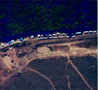 Aerial view of 9/11 attack in Pennsylvania