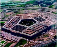 Aerial view of 9/11 attack on the Pentagon