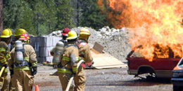 defensive firefighter training with live fire