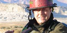 closeup of NPS firefighter