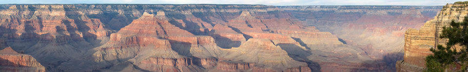 View of Grand Canyon National Park at sunset from the South Rim