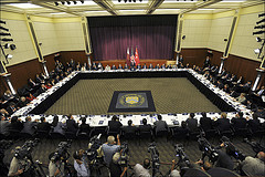 Secretary Geithner speaks before the Friends of Syrian People International Working Group on Sanctions