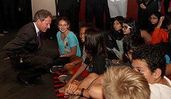 Secretary Geithner visits former elementary school