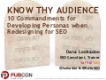 10 Commandments to Developing Personas when Redesigning for SEO