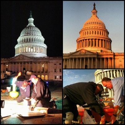 Photo: While you were sleeping; AOC masons working at Capitol till sunup. #dc http://instagr.am/p/QrsQ_RGN9V/
