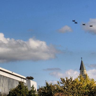 Photo: F-16s fly over Madison Bldg @librarycongress & Capitol Hill. #natitude http://instagr.am/p/QnDmvzmN6D/