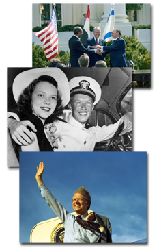 Photographs of Jimmy Carter and Rosalynn Carter.