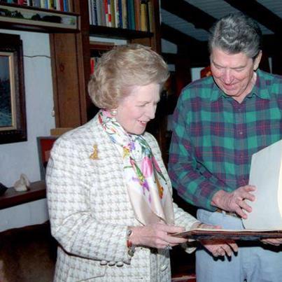 Photo: A true friendship is everlasting.  In this February 7, 1993 photo, President Reagan and Lady Margaret Thatcher enjoy time at Rancho del Cielo.