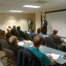 Photo: SBA’s head of entrepreneurial development, Michael Chodos, talks about SBA programs and services during the Encore Entrepreneur Mentor Day event in Washington, DC.